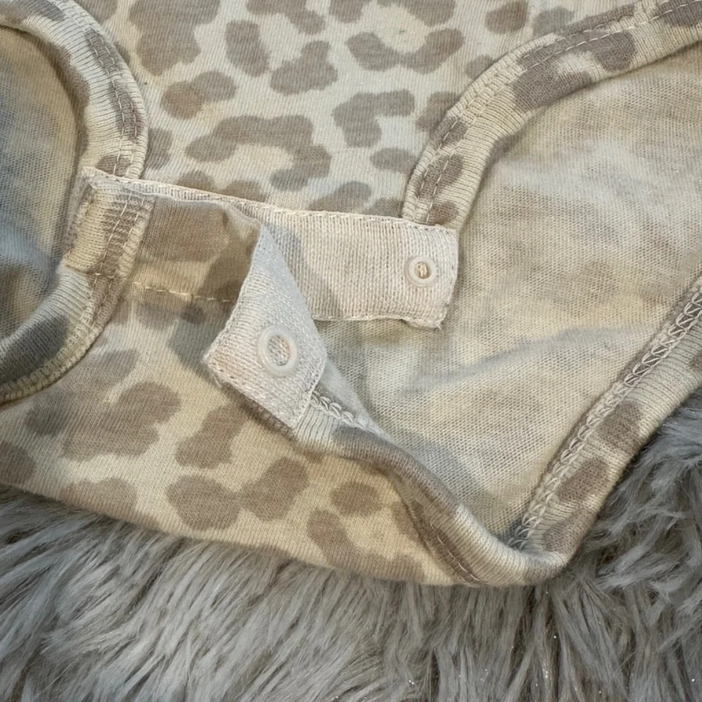 Rabbit Skins Cream Animal Print Kids Bodysuit